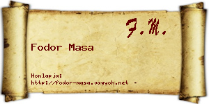 Fodor Masa névjegykártya